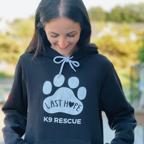 Paw Print Hoodie in Maroon & Black