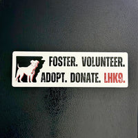 Foster, Volunteer, Adopt & Donate Car Magnet