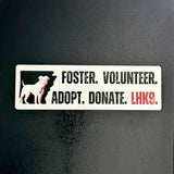 Foster, Volunteer, Adopt & Donate Car Magnet