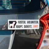 Foster, Volunteer, Adopt & Donate Car Magnet